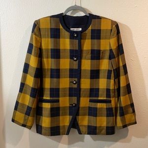 Vintage Le Suit Plaid Blazer Jacket